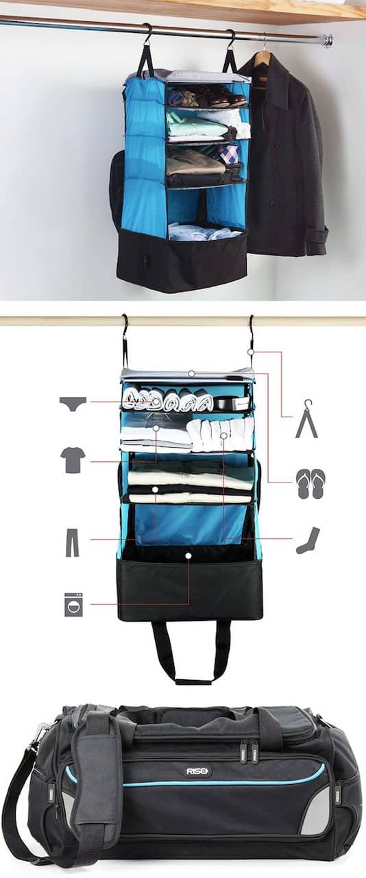 #55. Packable Shelves (just pull it out of your bag and hang it up!) -- 55 Genius Storage Inventions That Will Simplify Your Life