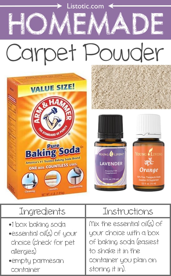 #10. Homemade Carpet Powder -- 22 Everyday Products You Can Easily Make From Home (for less!) These are all so much healthier, too!