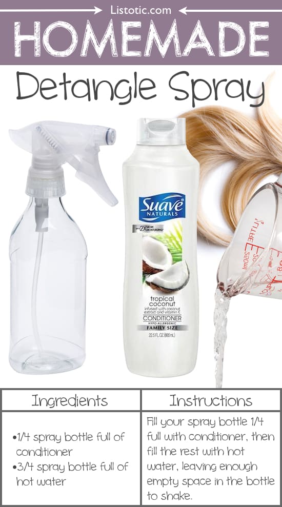 #8. Homemade Detangle Spray -- 22 Everyday Products You Can Easily Make From Home (for less!) These are all so much healthier, too!