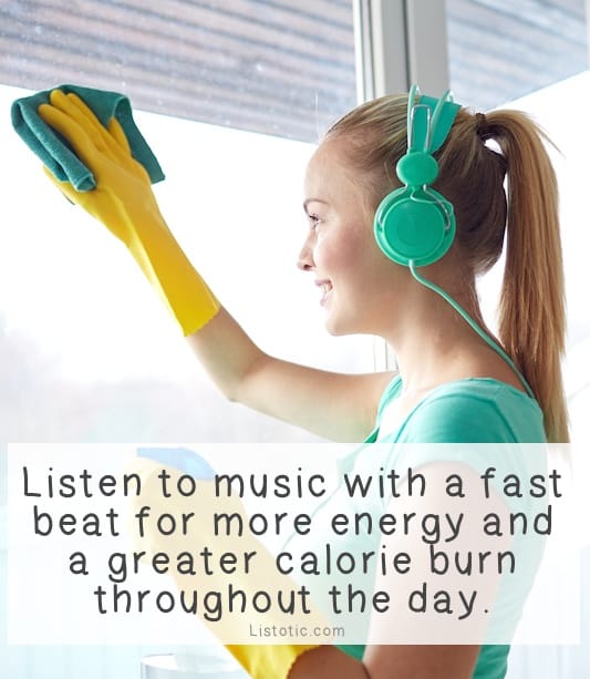 #11. Listen to upbeat music. -- 11 Sneaky Ways To Burn More Calories Every Day