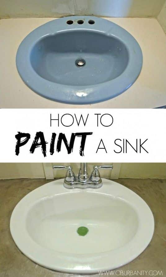 How to restore an old sink for cheap. -- A list of some of the best home remodeling ideas on a budget. Easy DIY, cheap and quick updates for your kitchen, living room, bedrooms and bathrooms to help sell your house! Lots of before and after photos to get you inspired! Fixer Upper, here we come. Listotic.com