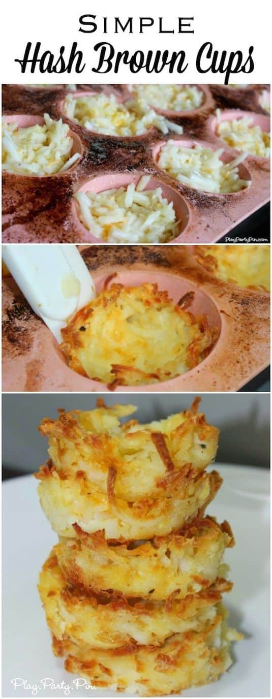 Crispy Hashbrown Cups -- Quick, fast and easy breakfast recipe ideas for a crowd (brunches and potlucks)! Some of these are make ahead, some are healthy, and some are simply amazing! Everything from eggs to crockpot casseroles! Your mornings just got a little better. Listotic.com