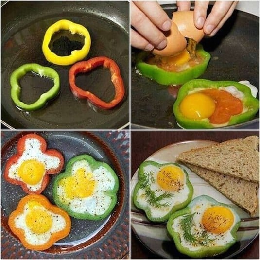 Bell Pepper Egg-In-A-Hole (hälsosamt, roligt och gott!) 