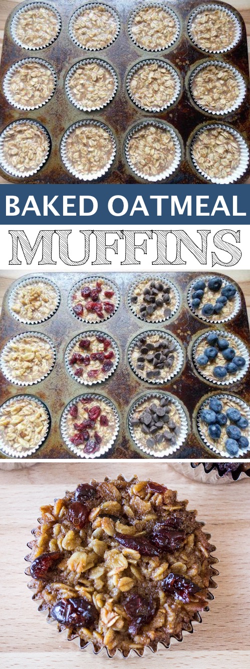 Muffins à l'avoine cuits au four (parfaits pour les déplacements !) -- Des idées de recettes de petit déjeuner rapides et faciles pour une foule (brunchs et potlucks) ! Certaines de ces recettes peuvent être préparées à l'avance, d'autres sont saines et d'autres encore sont tout simplement incroyables ! Tout, des œufs aux plats mijotés ! Vos matins viennent de s'améliorer. Listotic.com