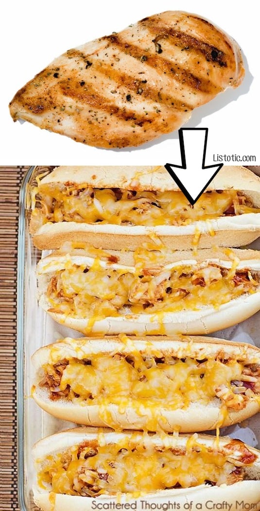 #16. Use leftover grilled chicken to make easy baked bbq sandwiches the next day! | 24 Creative Ways To Use Leftovers