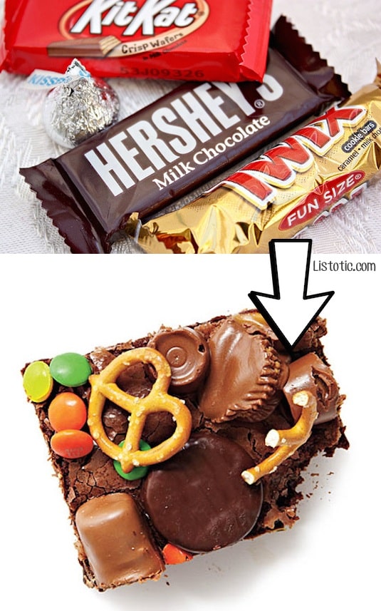 #4. Use leftover Halloween candy for brownies or cookies to share! | 24 Creative Ways To Use Leftovers