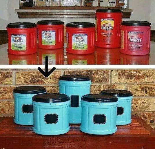 #14. Repurpose canisters with spray paint! -- 29 Cool Spray Paint Ideas That Will Save You A Ton Of Money