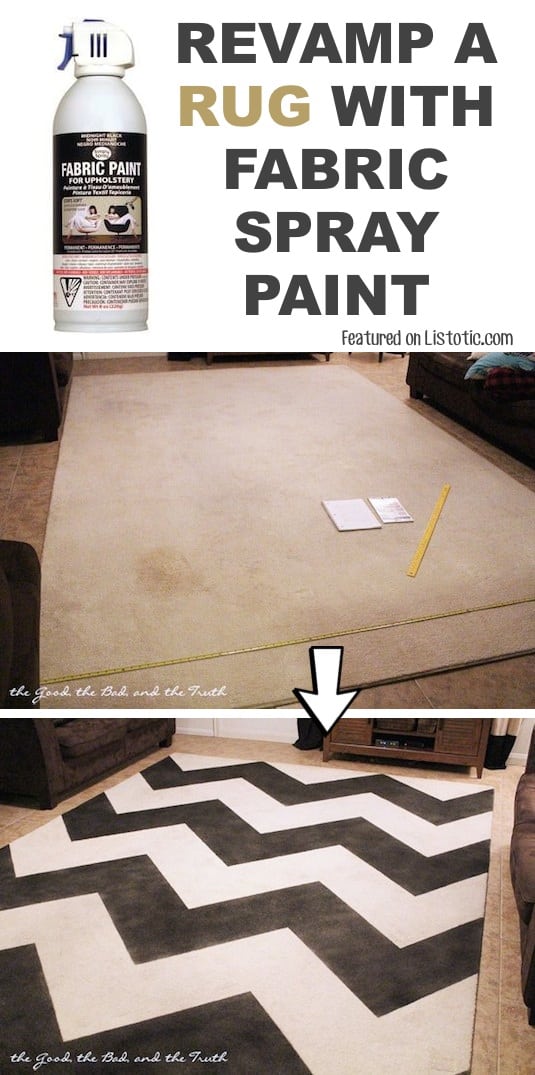 #19. Overhaul an old rug with spray paint! -- 29 Cool Spray Paint Ideas That Will Save You A Ton Of Money