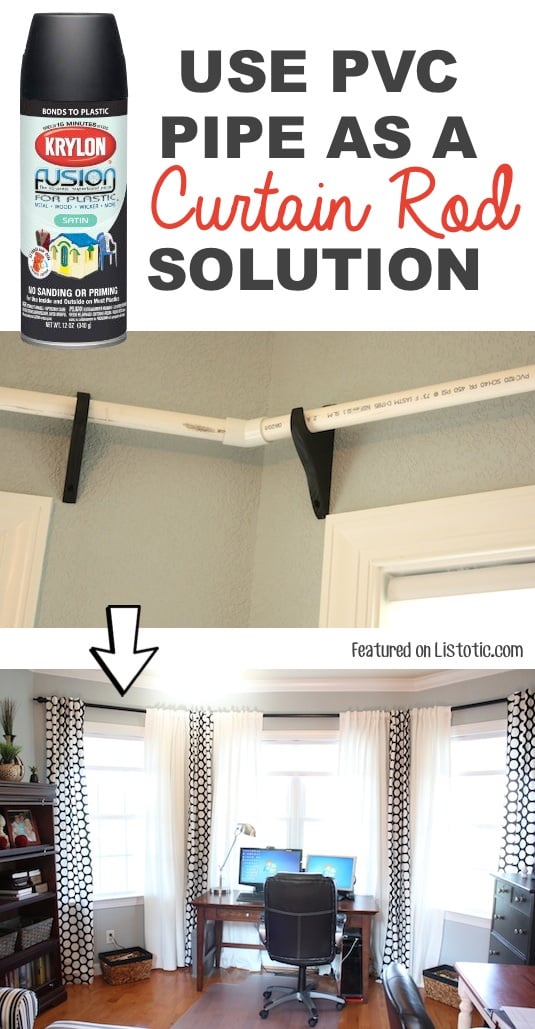 DIY Home Hack for curtains -- Home decor ideas for cheap! Lots of Awesome and Easy DIY spray paint ideas for projects, home decor, wall art and furniture!! This makes refurbishing old things so much fun! Just visit thrift stores and dollar stores to make things on a budget! Listotic.com