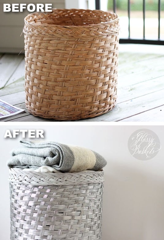 #22. Spray paint baskets for a modern look! -- 29 Cool Spray Paint Ideas That Will Save You A Ton Of Money