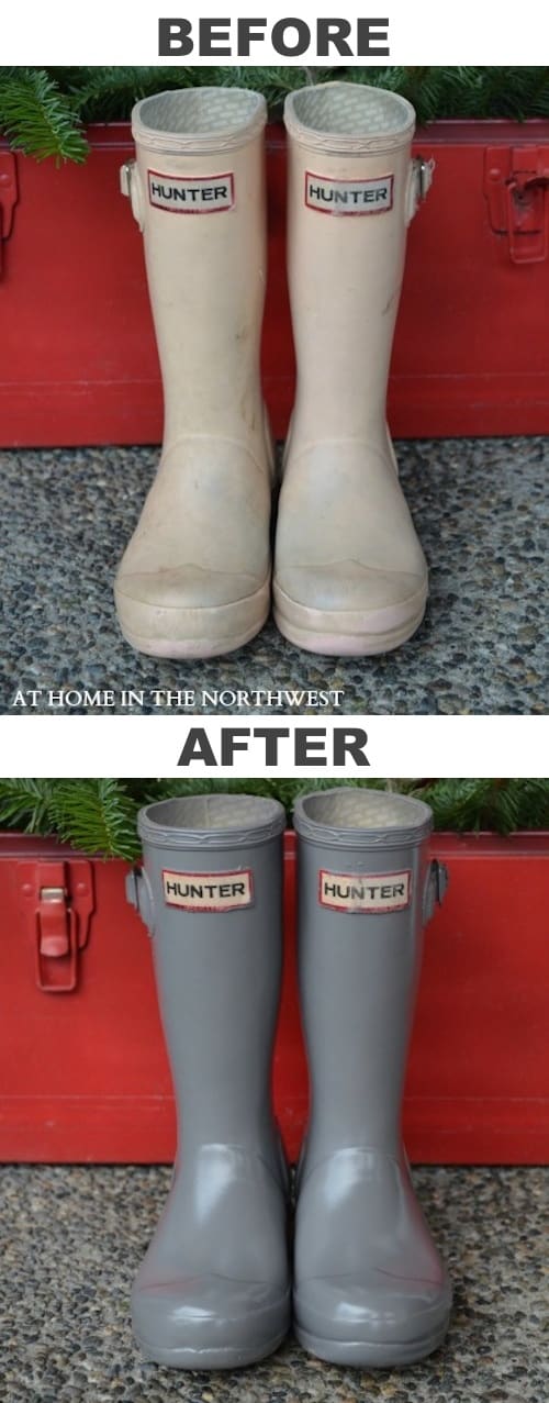 #3. Restore old rubber boots with spray paint! -- 29 Cool Spray Paint Ideas That Will Save You A Ton Of Money