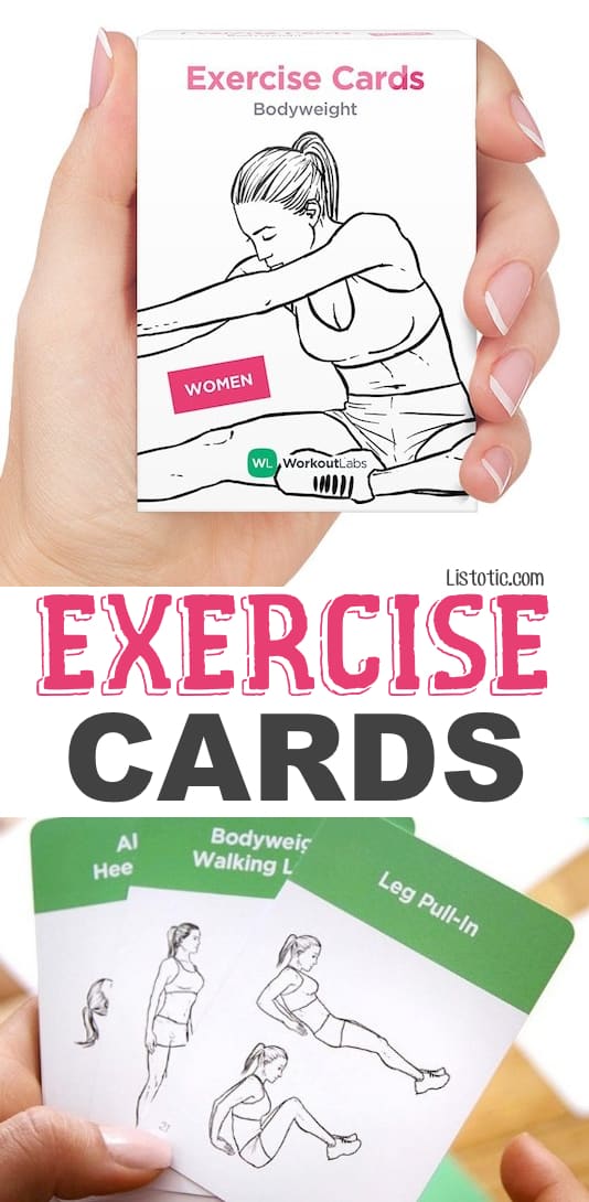 #5. Exercise Cards -- Makes everyday a new and fun challenge! Work every muscle in the body with them, instead of the same boring routine.