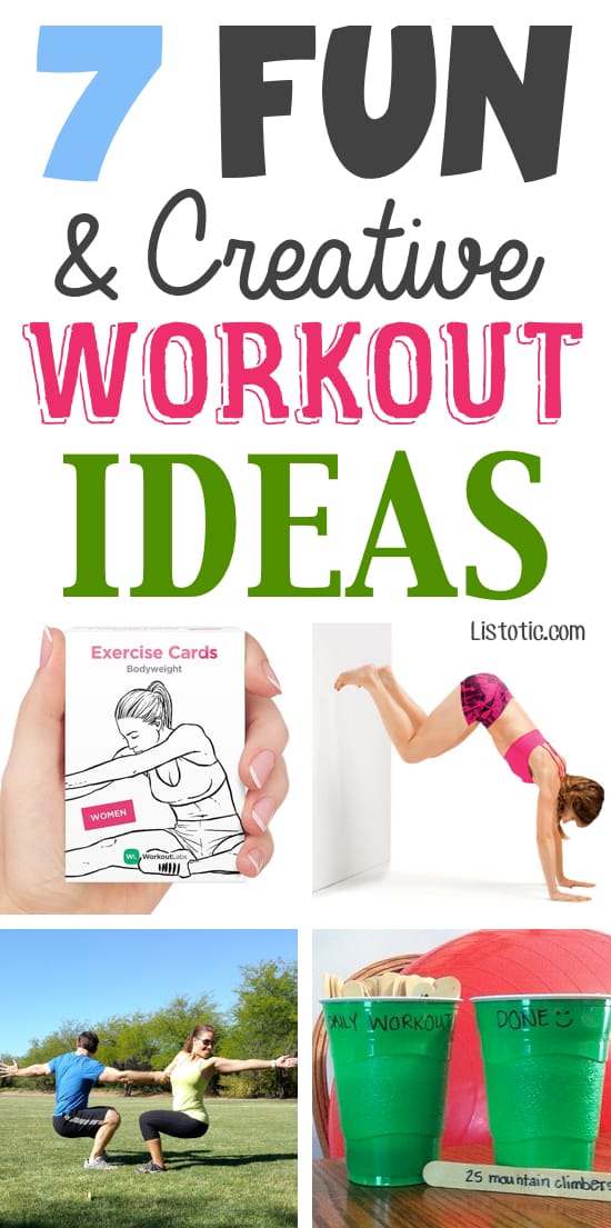 Super fun workout ideas! Just a few little things to keep your exercise routine interesting and challenging. LOVE these!