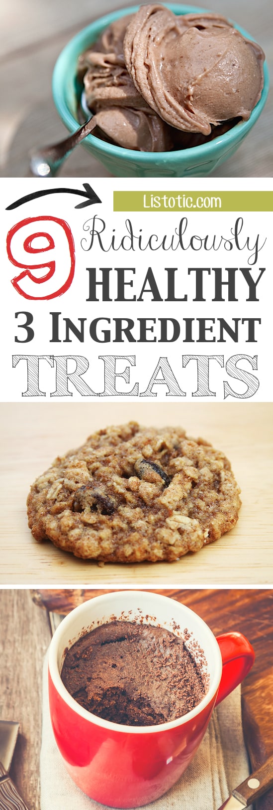 Quick, easy and healthy 3 ingredient snacks for kids, teens and adults! The perfect guilt-free treats and desserts! These recipes are perfect for weight loss and health. Listotic.com 