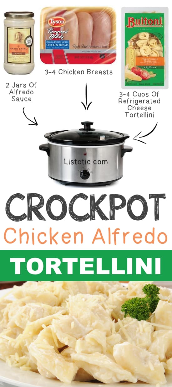 Crockpot Chicken Alfredo Tortellini