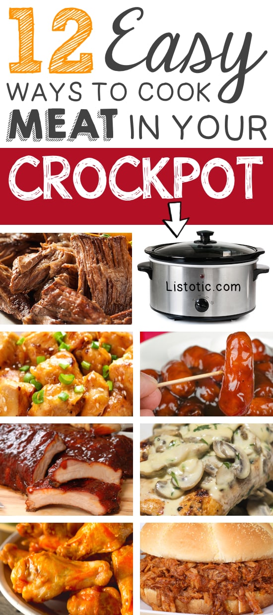 12 Mind-Blowing ways to cook meat in your crockpot! Easy slow cooker recipes. | Listotic
