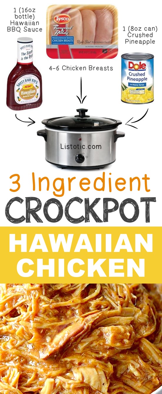 3 Ingredient Crock Pot Hawaiian Chicken