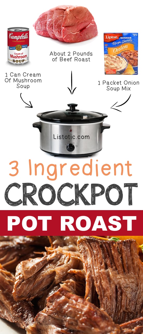 Pot roast crock pot with cream of store mushroom soup