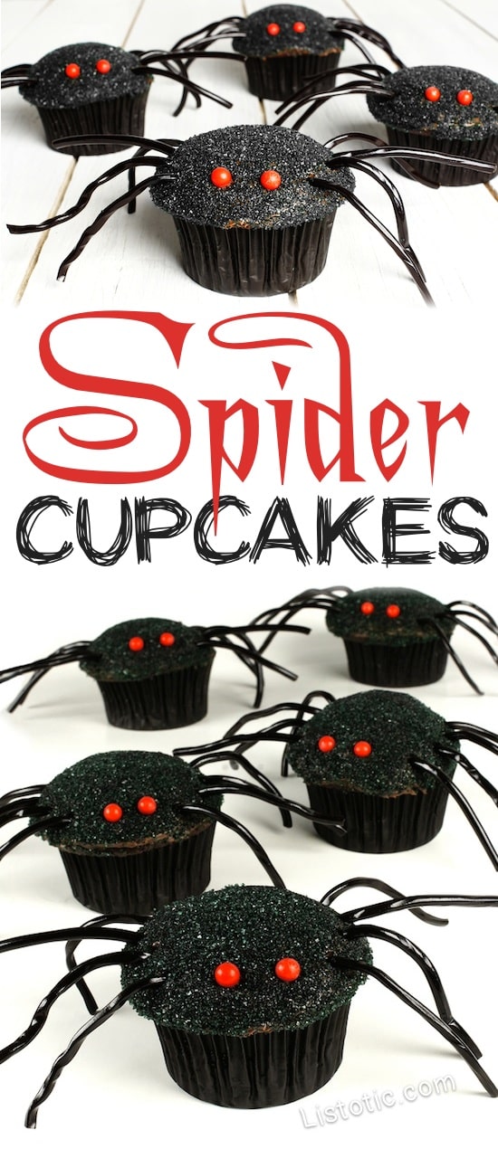 Easy Spider Cupcakes for kids and adults! The perfect Halloween party food and creepy Halloween treats!