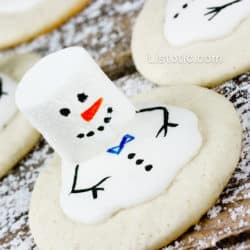 Sugar cookies with melted marshmellow to make it look like a melting marshmellow cookie.