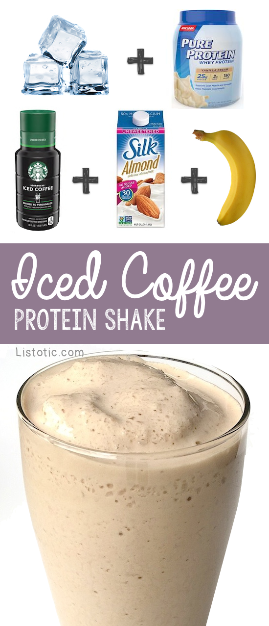 Healthy Iced Coffee Breakfast Protein Shake Recipe For Weight Loss | Listotic.com