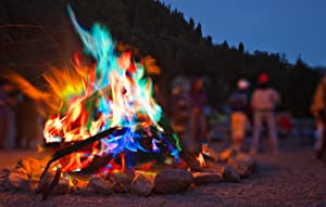 outdoor magical flames rainbow fire 