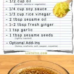 Easy Homemade Asian Salad Dressing Recipe -- Made with soy sauce, oil and vinegar. Healthy and easy! | Listotic.com