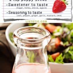 Easy Strawberry Poppy Seed Salad Dressing Recipe (healthy and easy!) | Listotic.com