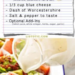 Easy Homemade Blue Cheese Salad Dressing and Dip Recipe (healthy and easy!) | Listotic.com