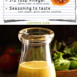 Easy Homemade Honey Mustard Salad Dressing Recipe (healthy and easy!) | Listotic.com