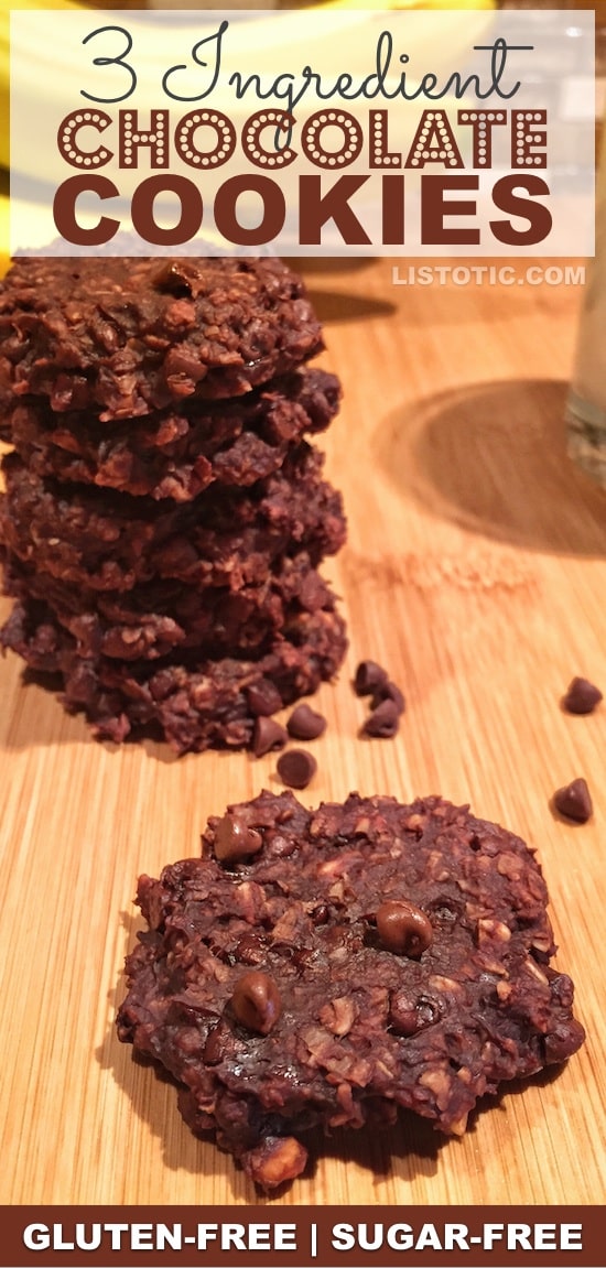 3 Ingredient Healthy Chocolate Banana Cookies perfect Guilt free Snack 