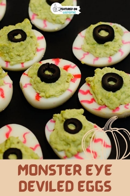 Monster eyeball deviled eggs.