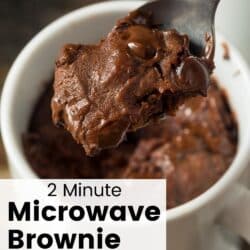 chocolate brownie in a mug