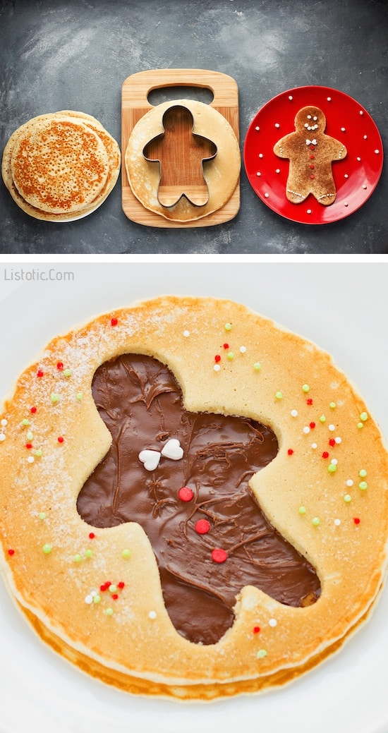 Süße und einfache Lebkuchen mit Nutella!) / Über 15 lustige, süße und einfache Weihnachtsfrühstücksideen für Kinder! Diese kreativen Rezepte sind so einfach und leicht zuzubereiten, machen den Weihnachtsmorgen aber mit Sicherheit zu etwas ganz Besonderem. Alles von Pfannkuchen bis Toast und Haferflocken! Listotic.com