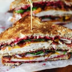 Turkey club sandwich.