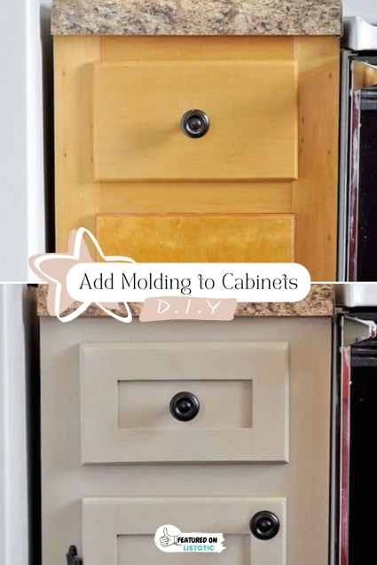 Add molding to cabinets.