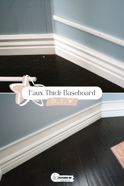 Faux thick baseboard.