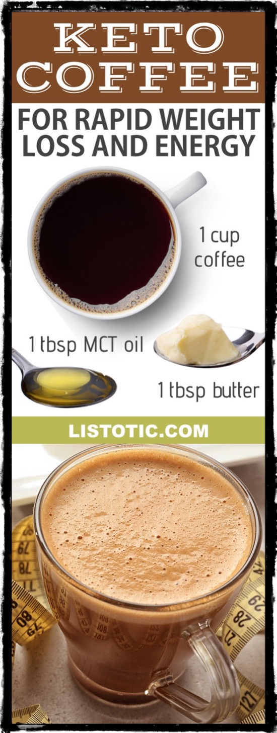 Low Carb Basic and Easy Bulletproof Keto Coffee Recipe-- it works! | 10 easy keto smoothie and drink recipes that will change the way you look at eating low carb. For breakfast, dessert and more! Listotic.com