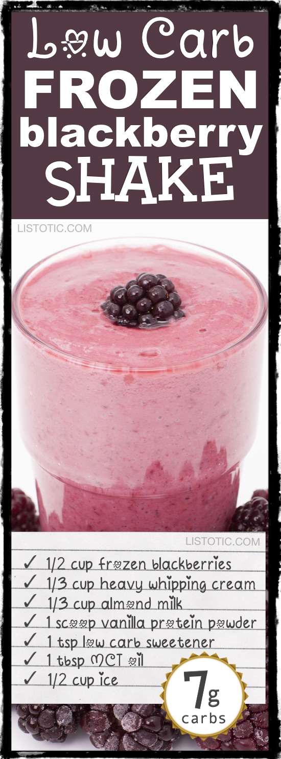 Low Carb Blackberry Smoothie Shake -- 10 easy keto smoothie and drink recipes that will change the way you look at eating low carb. For breakfast, dessert and more! Listotic.com