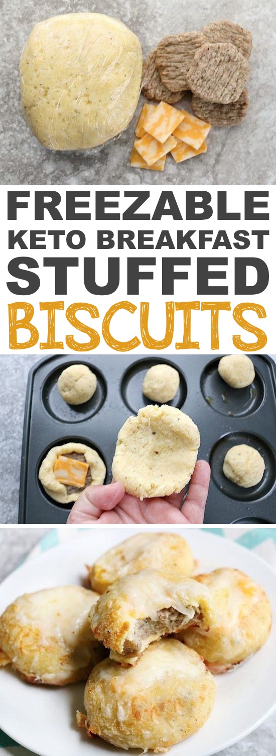 Freezable Keto Stuffed Biscuits Recipe | These easy low carb and keto breakfast recipe ideas are perfect to make ahead of time, and simply grab for on the go! Meal prep can be a life saver! Eating healthy has never been so easy with these time-saving tips and tricks. Everything from casseroles to muffins! They're perfect for a ketogenic diet. Listotic.com