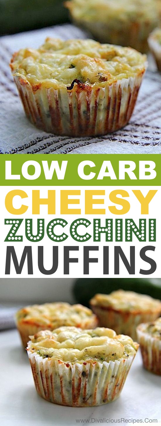 Low Carb Cheesy Zucchini Muffins | These quick and easy low carb keto muffins are perfect for breakfast, snacks and on the go! They're all high in protein, and most of them are made with almond flour or coconut flour-- healthy, sugar free, gluten free and delicious! Listotic.com