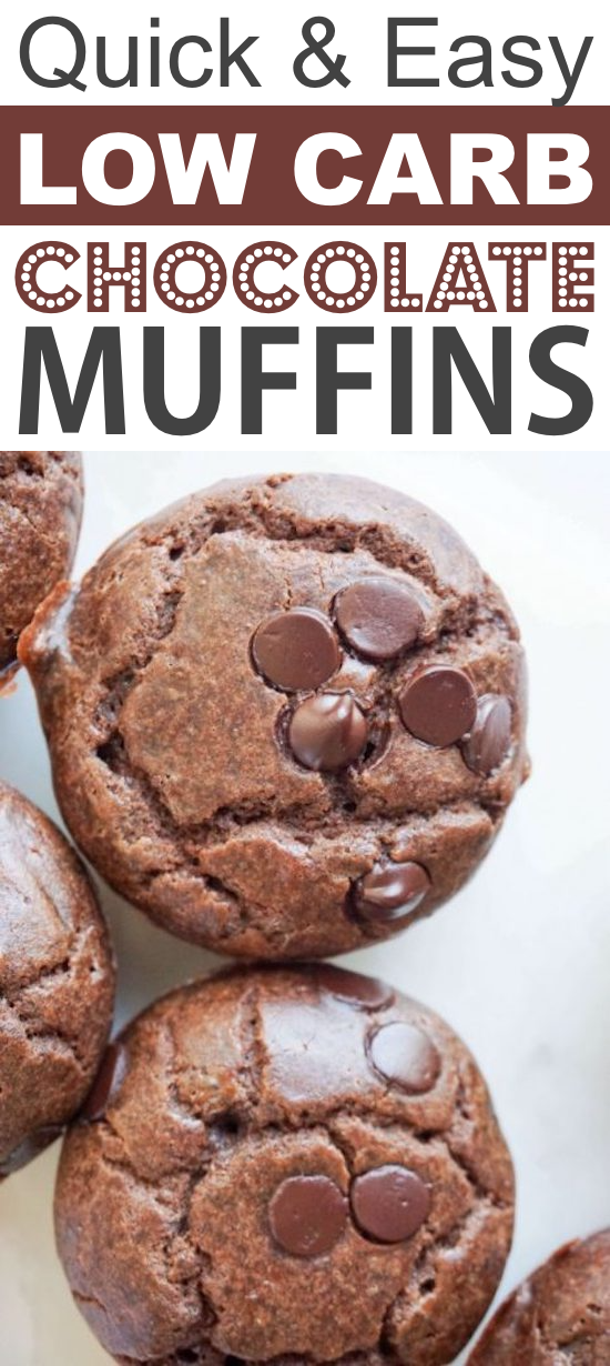 Low Carb Keto Chocolate Muffins | These quick and easy low carb keto muffins are perfect for breakfast, snacks and on the go! They're all high in protein, and most of them are made with almond flour or coconut flour-- healthy, sugar free, gluten free and delicious! Listotic.com