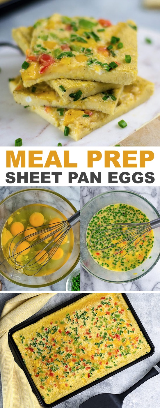 Meal Prep Sheet Pan Eggs | These easy low carb and keto breakfast recipe ideas are perfect to make ahead of time, and simply grab for on the go! Meal prep can be a life saver! Eating healthy has never been so easy with these time-saving tips and tricks. Everything from casseroles to muffins! They're perfect for a ketogenic diet. Listotic.com