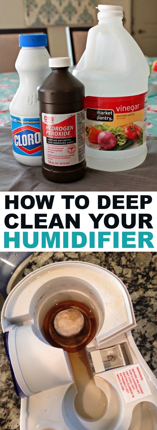 Tips on how to clean you humidifier with vinegar, peroxide and bleach. How to clean your humidifier the easy way! A cleaning hack everyone should know. 