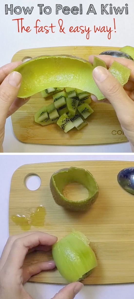 36 Ingenious Kitchen Tips and Tricks -- everyone should know this life hack! This is the fast and easy way to peel a kiwi. 