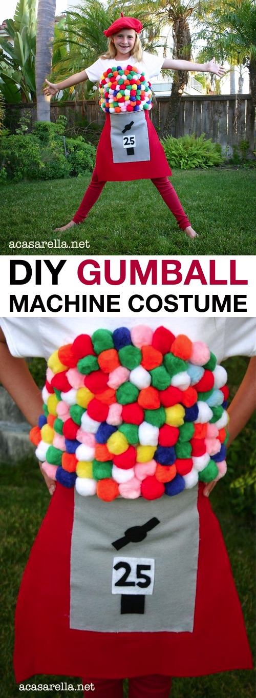 30 Easy DIY Halloween Costumes For Kids (Boys and Girls!) | Homemade GumBall Machine Costume-- great for teen girls!