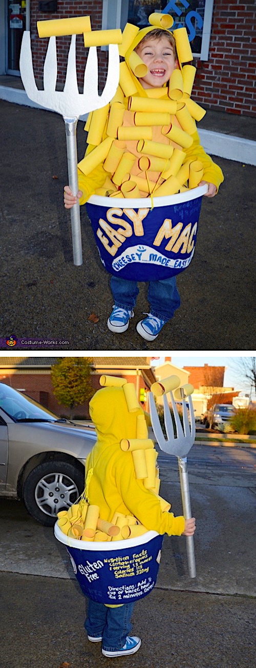 30 Easy DIY Halloween Costumes For Kids (Boys and Girls!) | Homemade Mac and Cheese Costume-- super funny and cute!