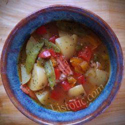 Grandma's homemade chicken soup, easy to make, healthy recipe