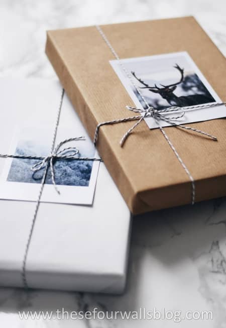 Easy gift wrap with your own photos.