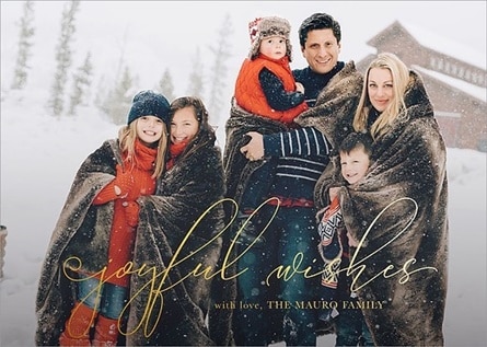 Mpix greeting card of family in snow.